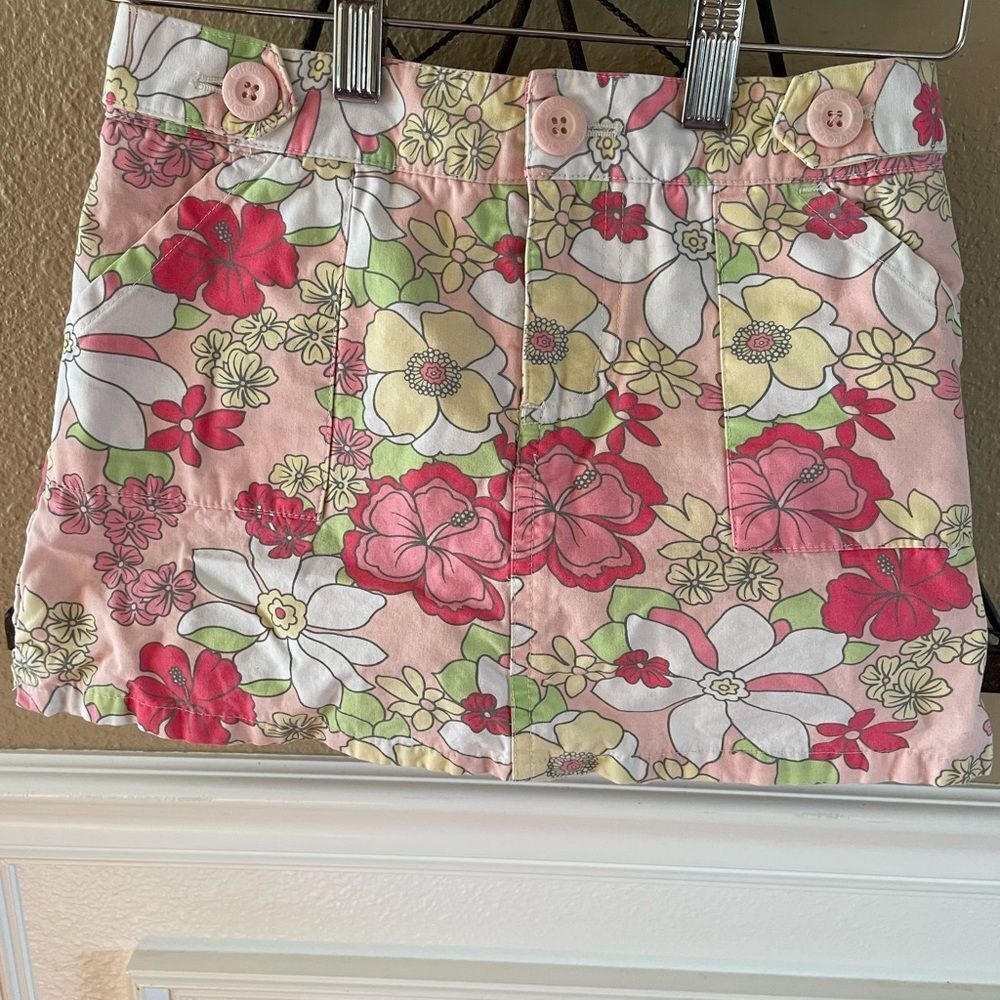 Cherokee Floral Cotton Skorts - Pink and Green Girls Size 7/8